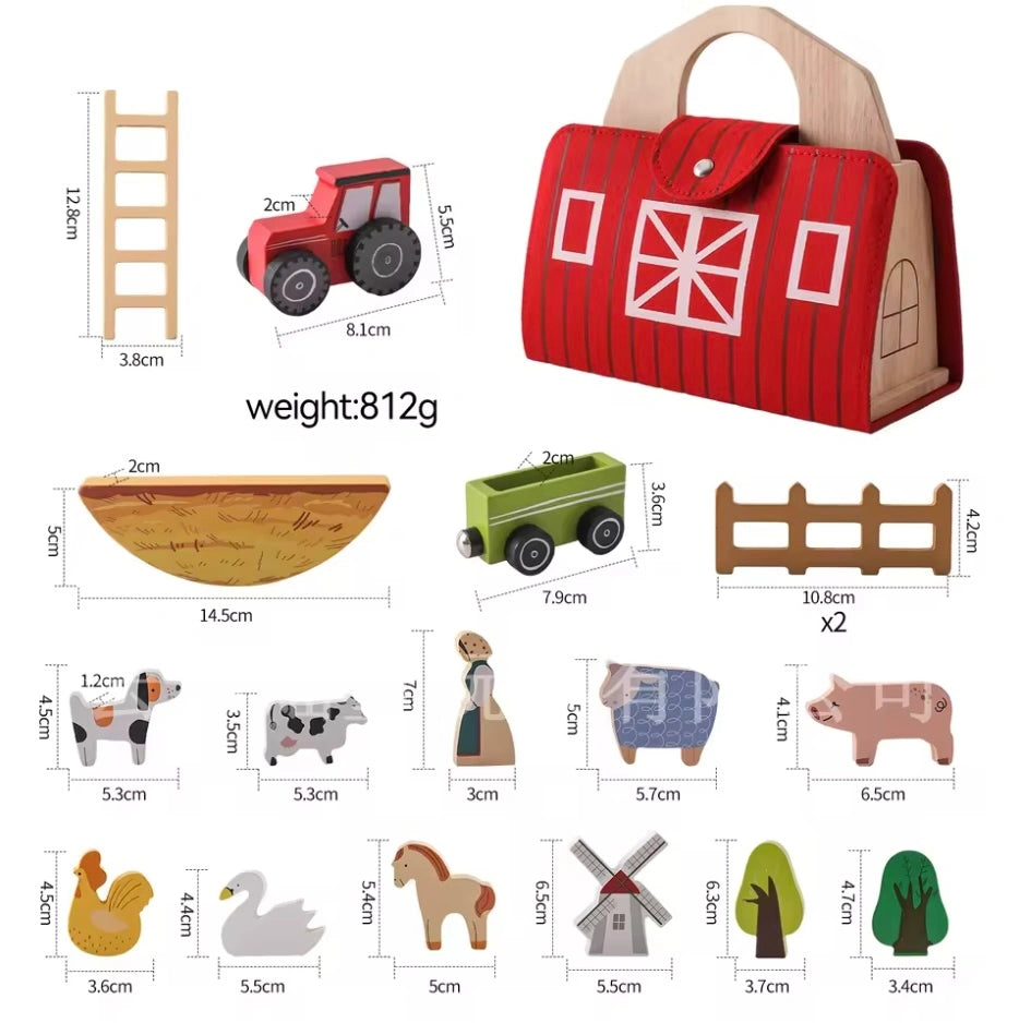 Toddlers Wooden Travel Farm