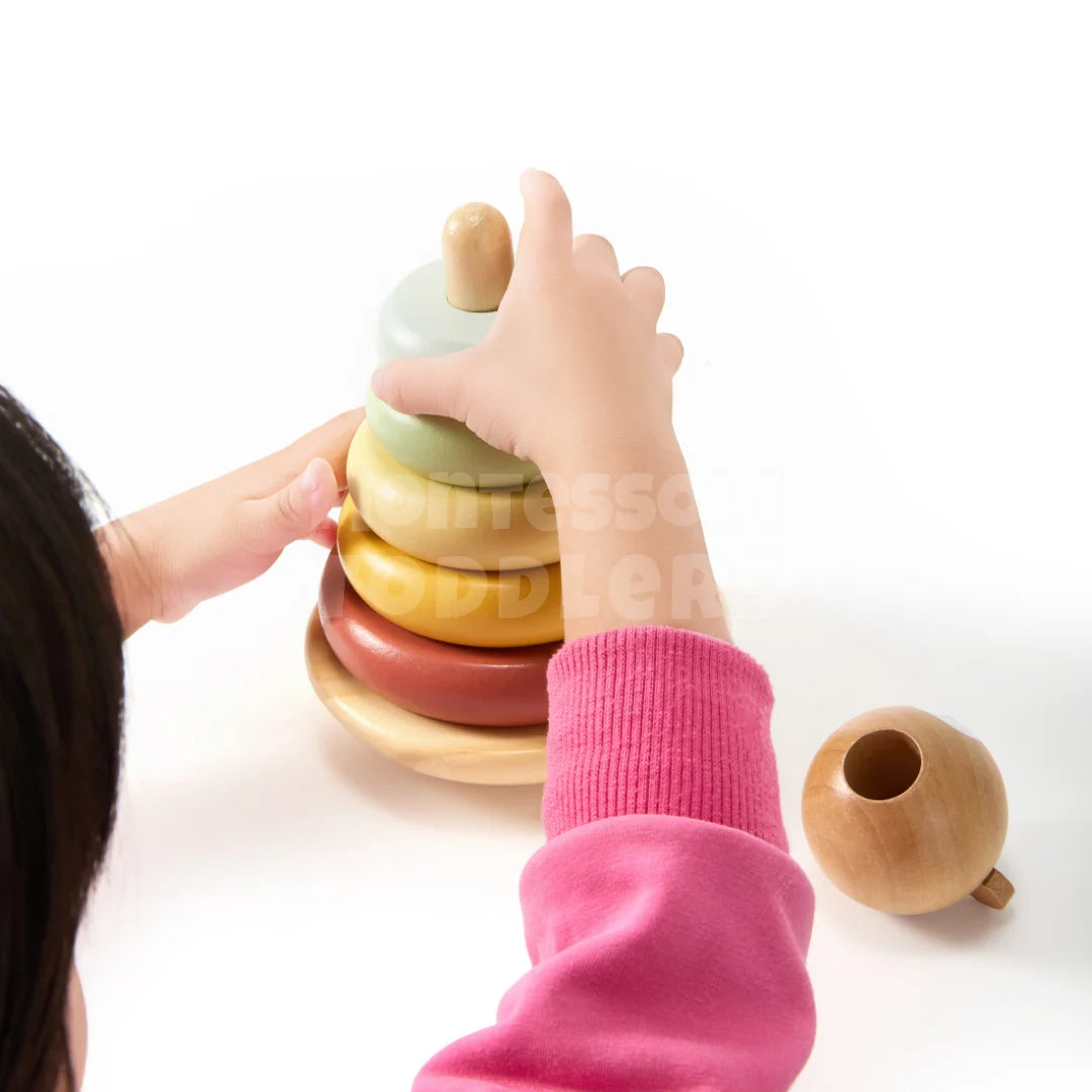 Toddlers Wooden Bear Tower