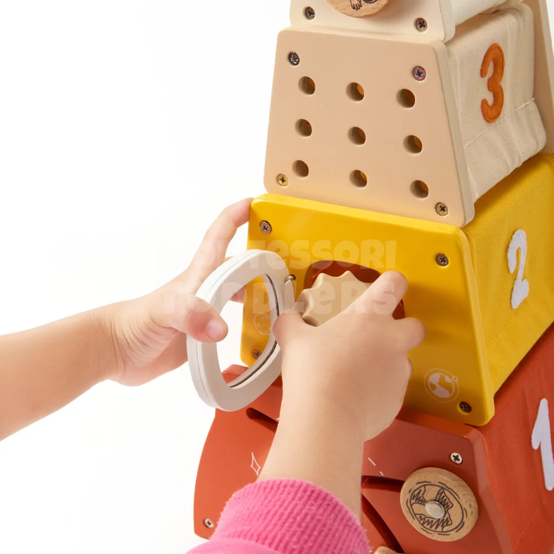 Toddlers Wooden Rocket Stacking Toy