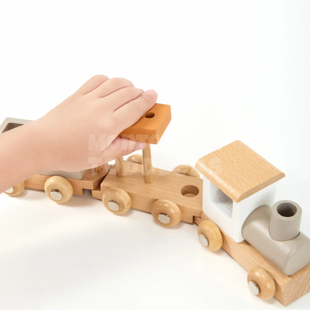 Toddlers Wooden Train Set - Imparare in pista!