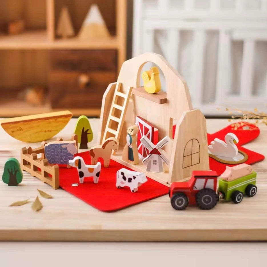 Toddlers Wooden Travel Farm