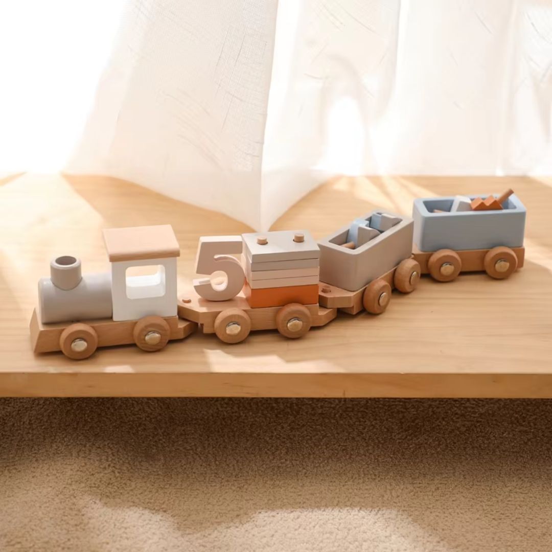 Toddlers Wooden Train Set - Imparare in pista!