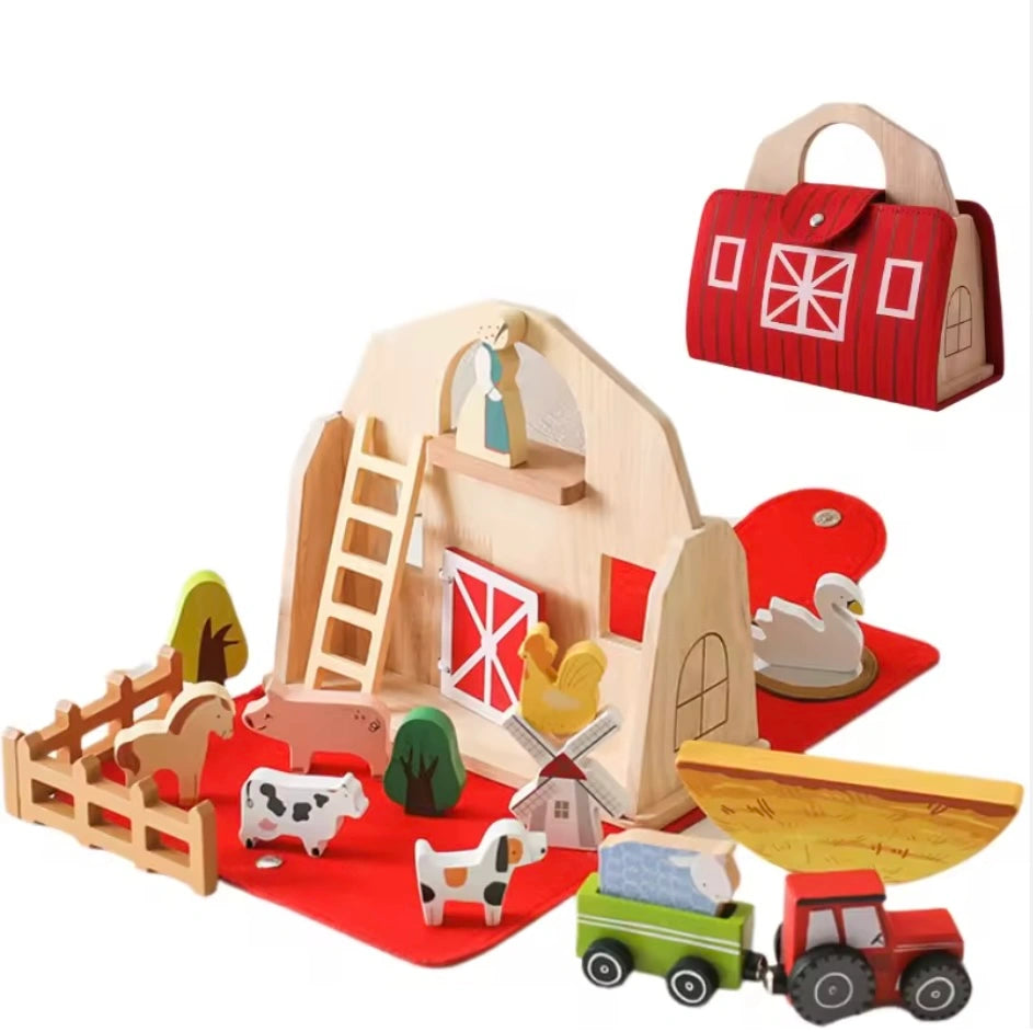 Toddlers Wooden Travel Farm