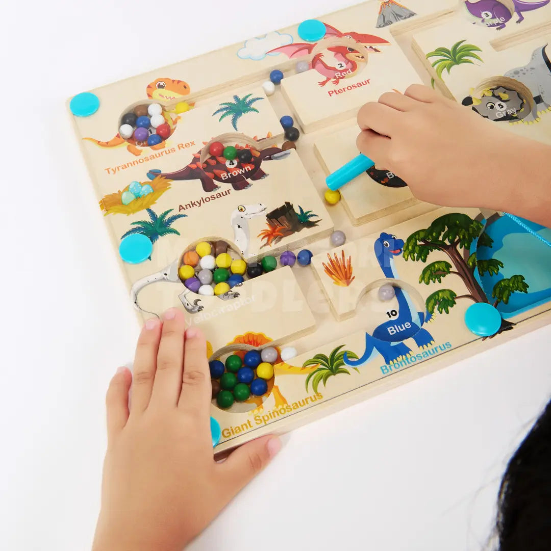 Toddlers Magnetic Dinosaur Maze – Learn Counting and Colors!