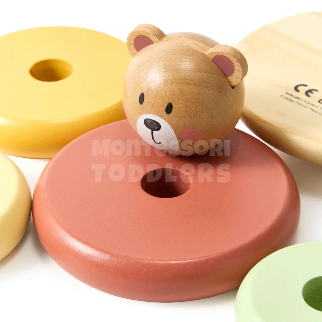 Toddlers Wooden Bear Tower