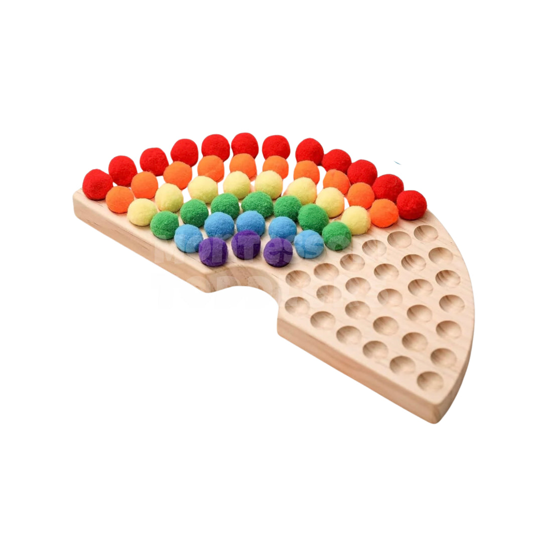Wooden Peg Board Beads Game