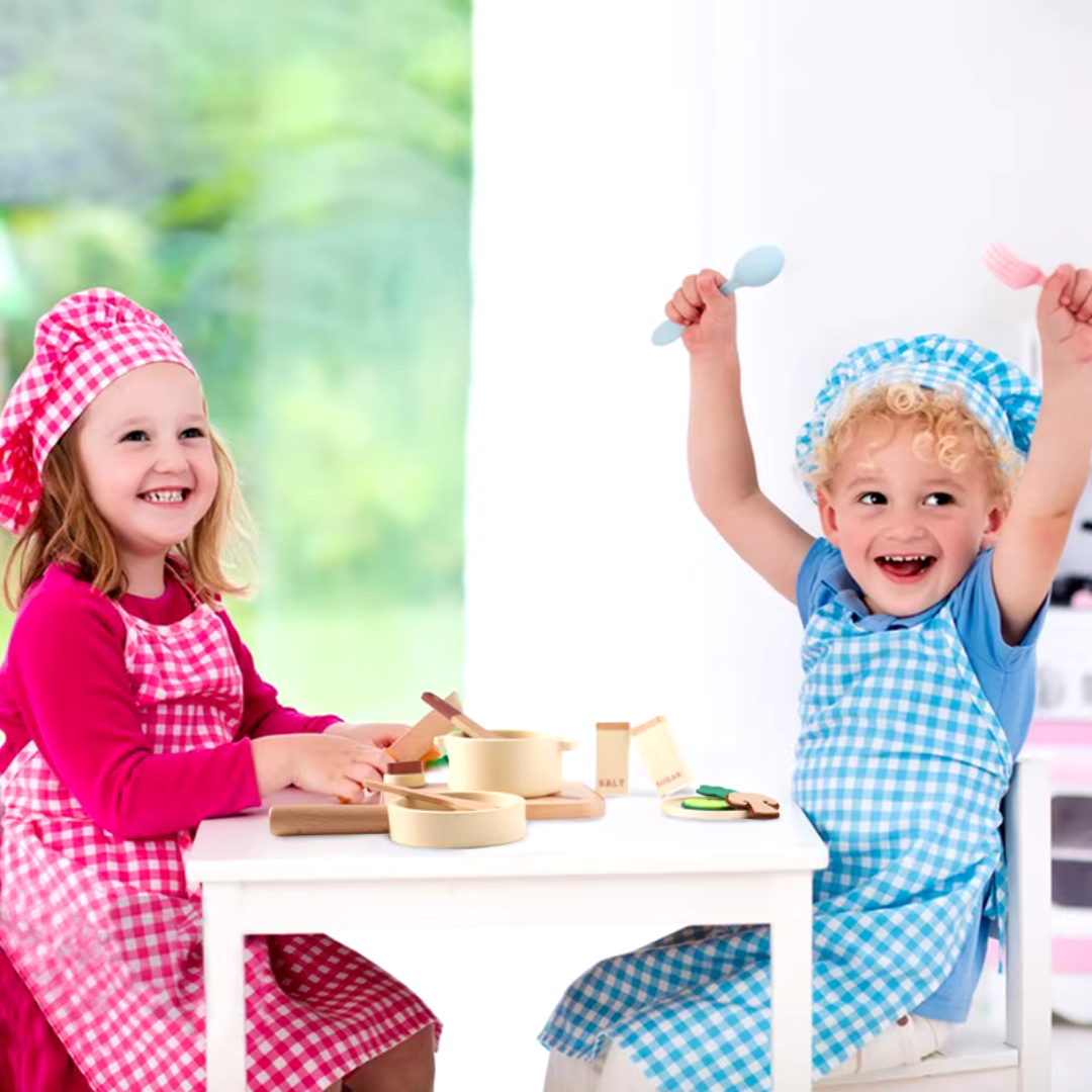 Kochset aus Holz für Kleinkinder – Spielen Sie wie ein Meisterkoch!