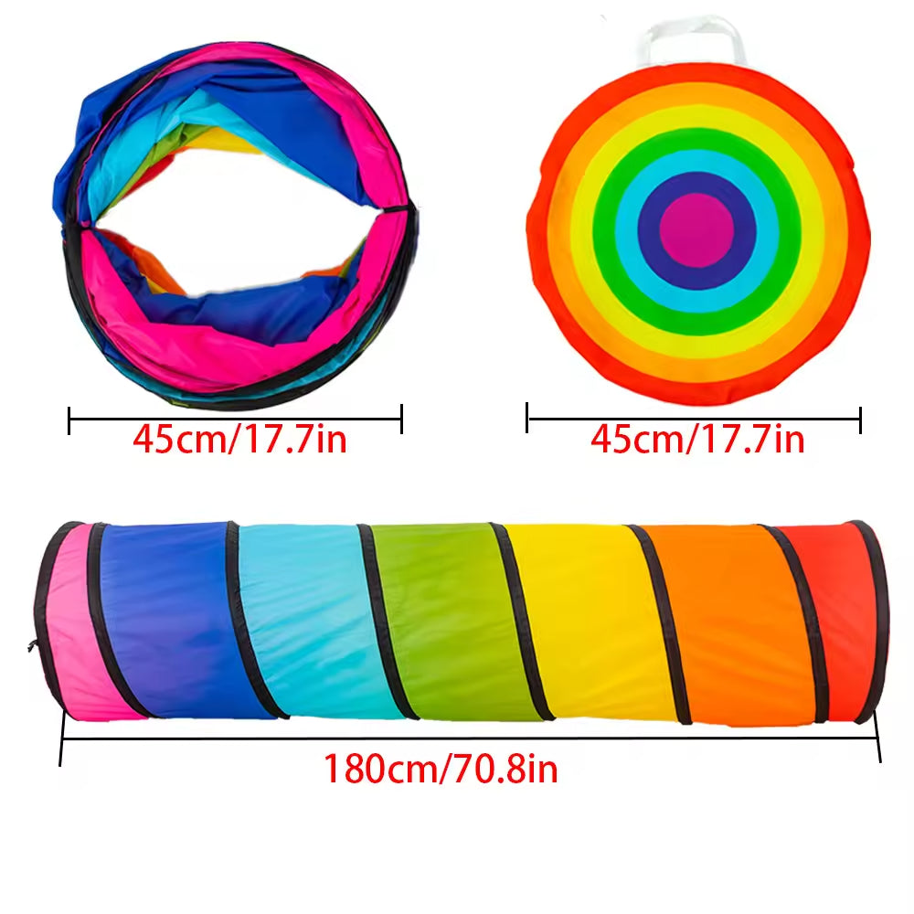 Toddlers Rainbow Crawl & Play Tunnel 180cm