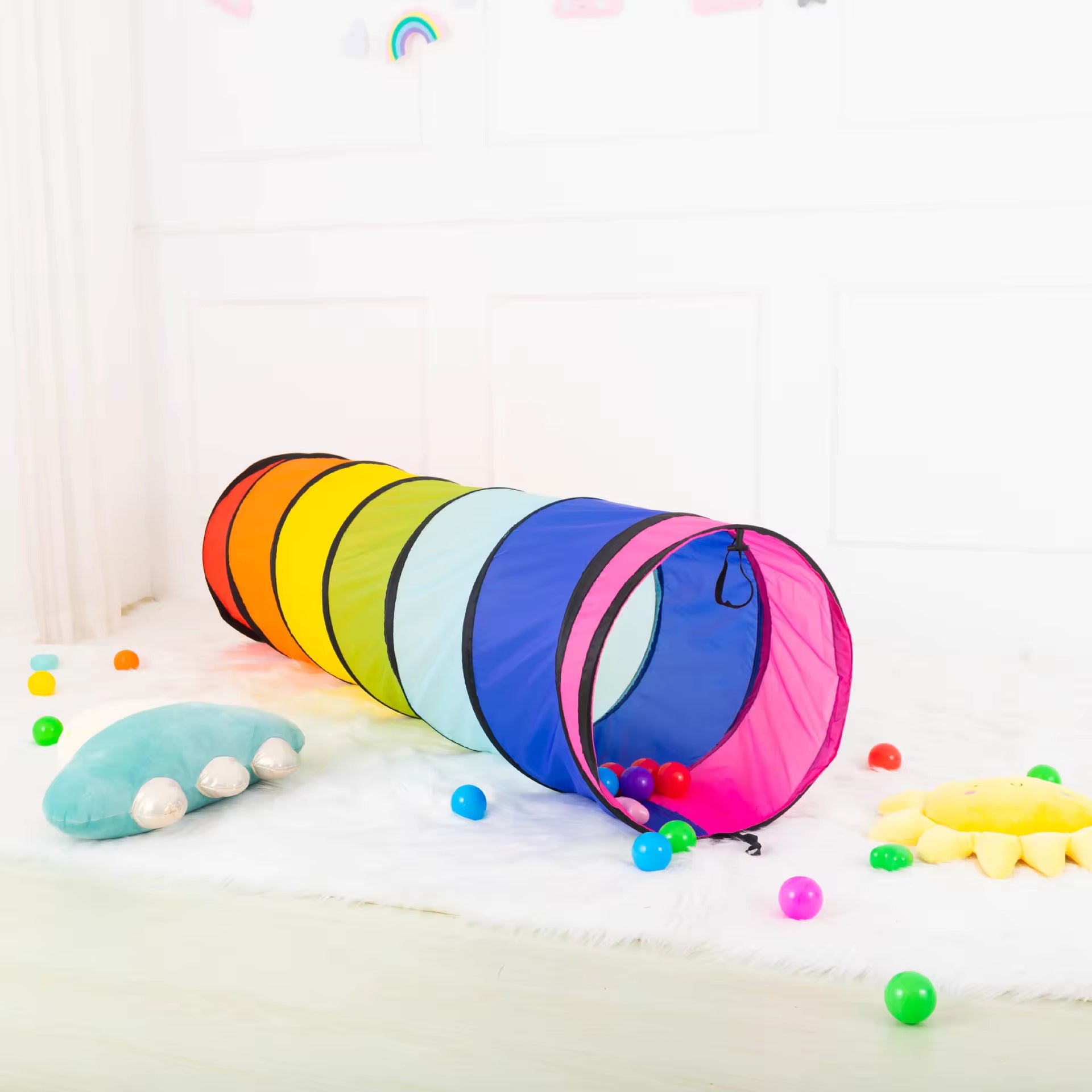 Toddlers Rainbow Crawl & Play Tunnel 180cm